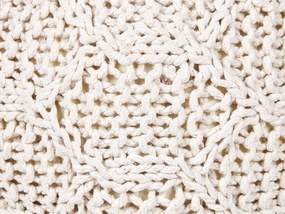 Pufe em macramé de algodão creme ⌀ 50 cm TRIMAN Beliani