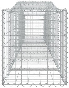 Cestos gabião arqueados 4 pcs 400x50x60/80 cm ferro galvanizado