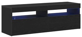 Estante para TV vidaXL com LED Carvalho Preto 120x35x40 cm Madeira de
