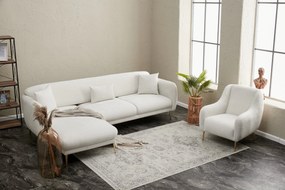 Sofá-Cama de Canto Simena – Creme Dourado – 266 x 133 cm