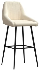 vidaXL Banco de bar veludo cor creme