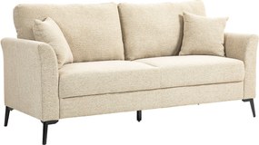 HOMCOM Sofá 2 lugares com aparência de linho, acolchoamento espesso, até 360 kg, 179 x 80 x 89 cm, Bege | Aosom Portugal
