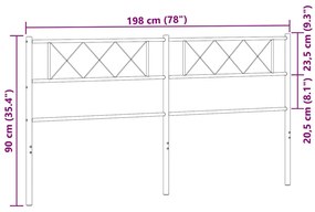 Cabeceira de cama 193 cm metal branco