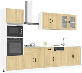 7 peças armário de cozinha conjunto Kalmar sonoma carvalho