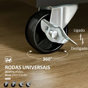 Ilha / Carrinho de Cozinha com Rodas Móvel Auxiliar de Cozinha com 2 G