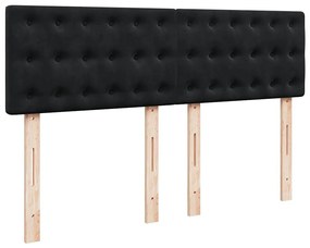 Cama com molas/colchão 160x200 cm veludo preto