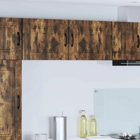 vidaXL Armário de Cozinha Kalmar 2 pcs Carvalho Defumado