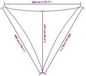 Para-sol estilo vela 160 g/m² 3x3x3 m PEAD bege