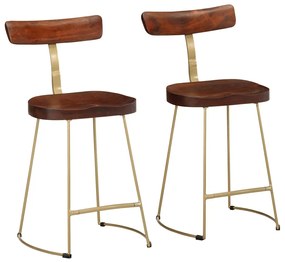 Bancos de bar 2 pcs 49x43x79 cm madeira de mangueira maciça
