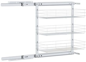 Unidade cestos arame para cozinha 3 pcs 47x25x56 cm prateado
