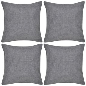 Capas de almofada estilo linho 4 pcs 80 x 80 cm antracite