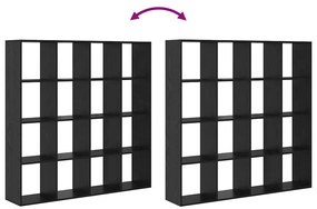 Gabinete de Livros Carvalho preto 137,5 x 29 x 137,5 cm