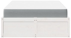 Cama com colchão 120x200 cm madeira de pinho maciça branco