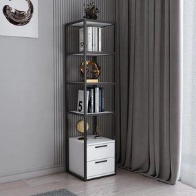 Estante Robbins – Preto e Branco – 39x39x160 cm