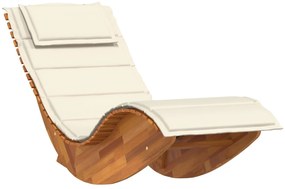 Espreguiçadeiras Baloiço com Almofadas 2 pcs Madeira Maciça de Acácia
