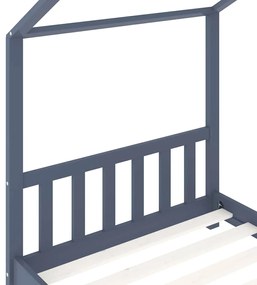 Estrutura de cama para crianças 90x200 cm pinho maciço cinzento