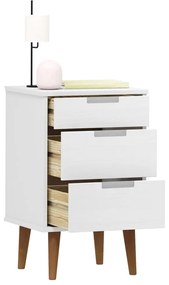 Mesa de cabeceira MOLDE 40x35x65 cm pinho maciço branco