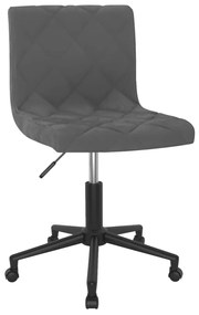 vidaXL Cadeira de jantar giratória veludo cinzento-escuro