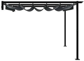 Gazebo Montado na Parede Antracite 3 x 4 m Aço