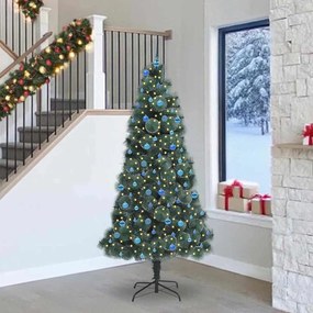 vidaXL Árvore de Natal Artificial Pré-iluminada com Conjunto de Bolas