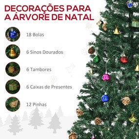 HOMCOM Árvore de Natal Artificial 150cm Ignífugo com 420 Ramos 48 Deco