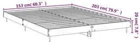 Estrutura de cama 150x200cm derivados madeira carvalho castanho