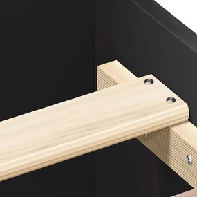 Estrutura de cama com cabeceira e pés 140x190 cm preto