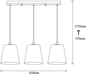 Candeeiro de Teto Berceste – Branco – 60 x 21 cm