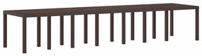 Conjunto de Jantar para Jardim 17 pcs Castanho Largo