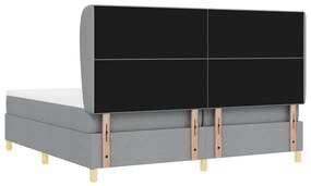 Camas Box Spring vidaXL com Colchão em Cinza Claro, 200x200 cm, Têxtil