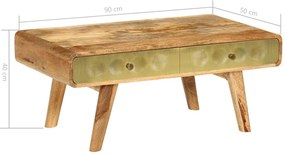Mesa de centro madeira de mangueira maciça 90x50x40 cm