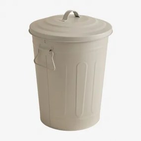 Lixeira Com Tampa Em Aço Galvanizado Susi Tapioca Bege & 10 L - Sklum
