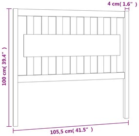 Cabeceira de cama 105,5x4x100 cm pinho maciço castanho mel