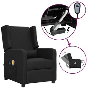 vidaXL Poltrona de massagens elétrica tecido preto