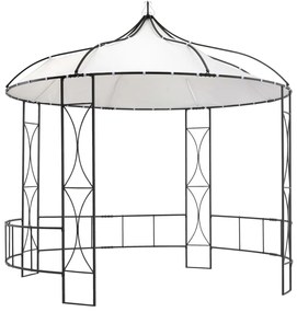 vidaXL Gazebo redondo 300x290 cm branco