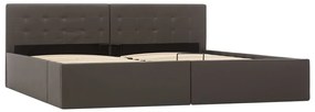 Cama hidráulica c/ arrumação 180x200cm couro artificial cinza