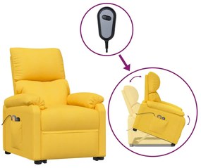 Poltrona reclinável elevatória de massagens tecido amarelo