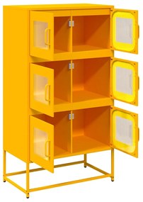 Aparador alto 68x39x123 cm aço amarelo mostarda