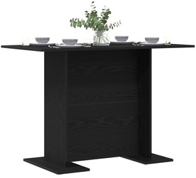Mesa de Jantar vidaXL Preto Carvalho 110x60x75 cm Madeira Ingenheirada