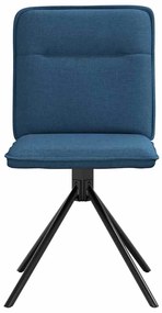 Cadeiras de jantar 2 pcs tecido azul