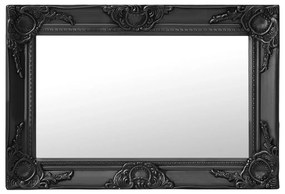 Espelho de parede estilo barroco 60x40 cm preto