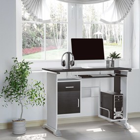 Secretária de escritório de design, 100 x 52  x 75  cm, castanho e branca