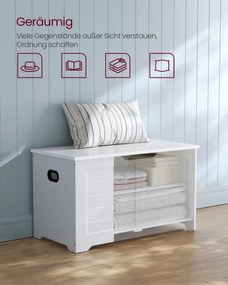 Banco com espaço de arrumação 40 x 80 x 46 cm estilo vintage Branco