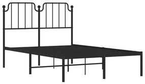 Estrutura de cama com cabeceira 120x200 cm metal preto