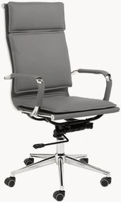 Cadeira de escritório em pele artificial com rodas regulável em altura Premier