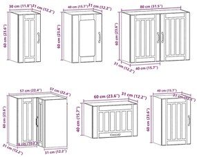 11 peças armário de cozinha conjunto Kalmar brilho branco