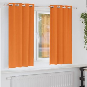 vidaXL Cortinas Blackout com Argolas 2 pcs Laranja Brilhante