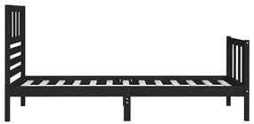 Estrutura cama pequena solteiro 75x190 cm madeira maciça preto