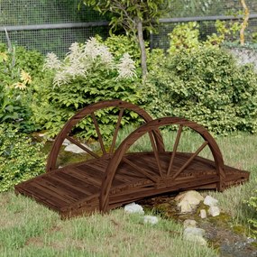 Ponte de jardim c/ meio leme 99x50x38 cm abeto maciço
