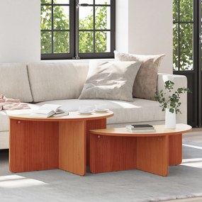 vidaXL Mesa de centro 2 pcs Castanho-mel 79 x 39.5 x 40 cm